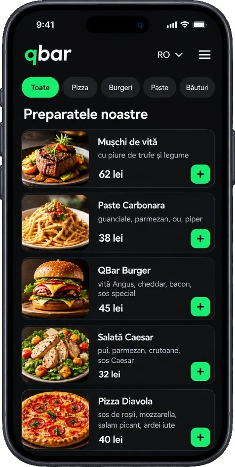 QBar menu on a phone